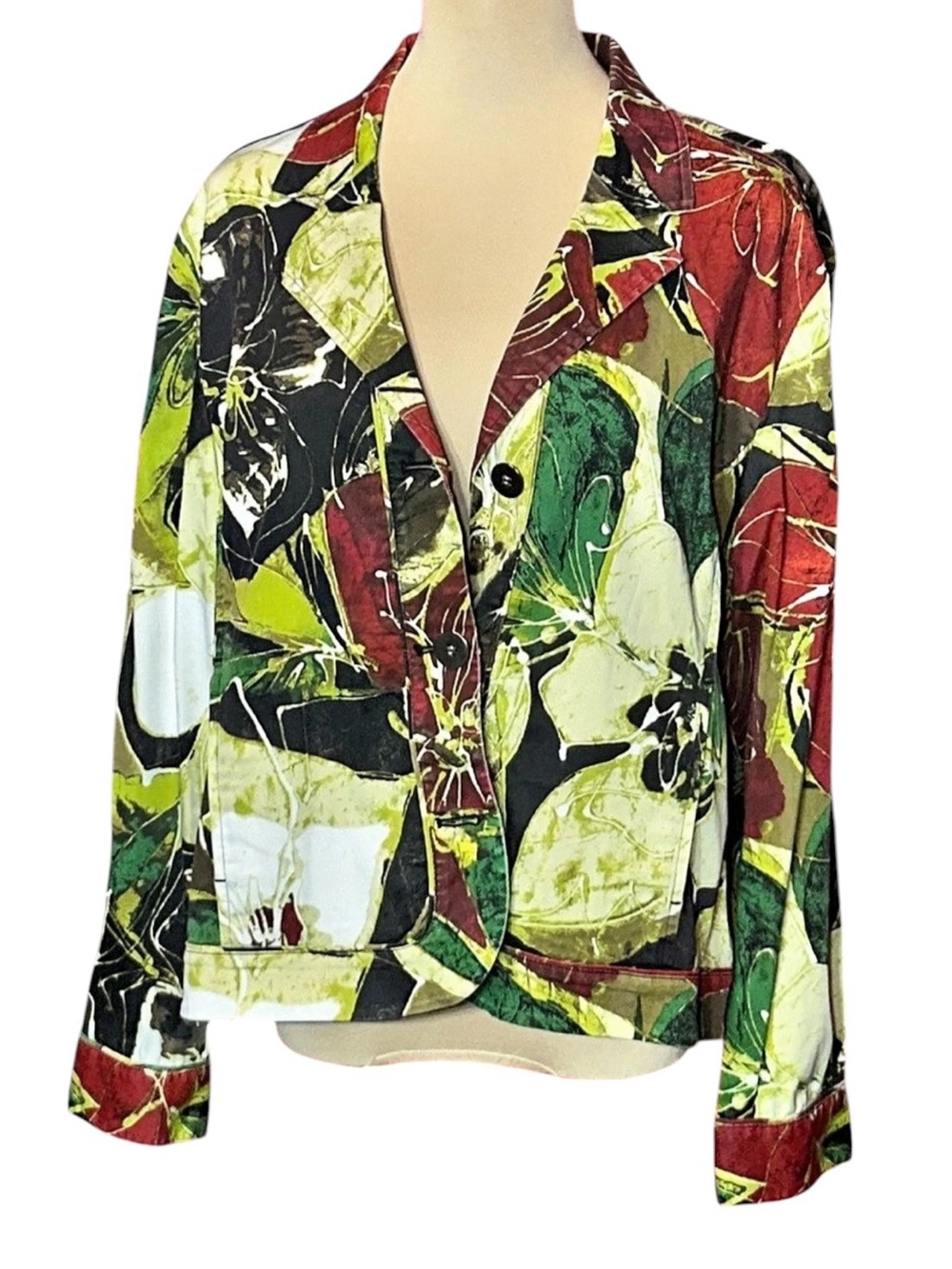 Chico's Abstract Print Blazer Multicolor Like New
